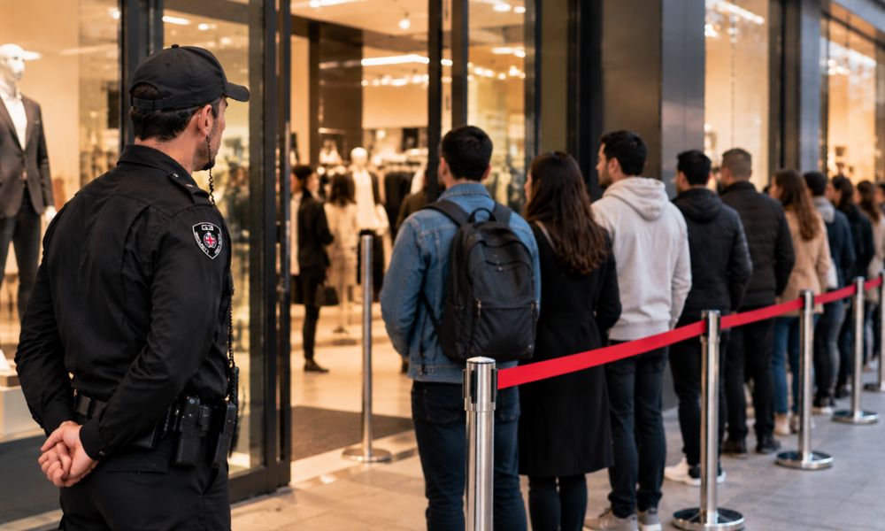 How Can Security Manage Queues Outside a Busy Store?